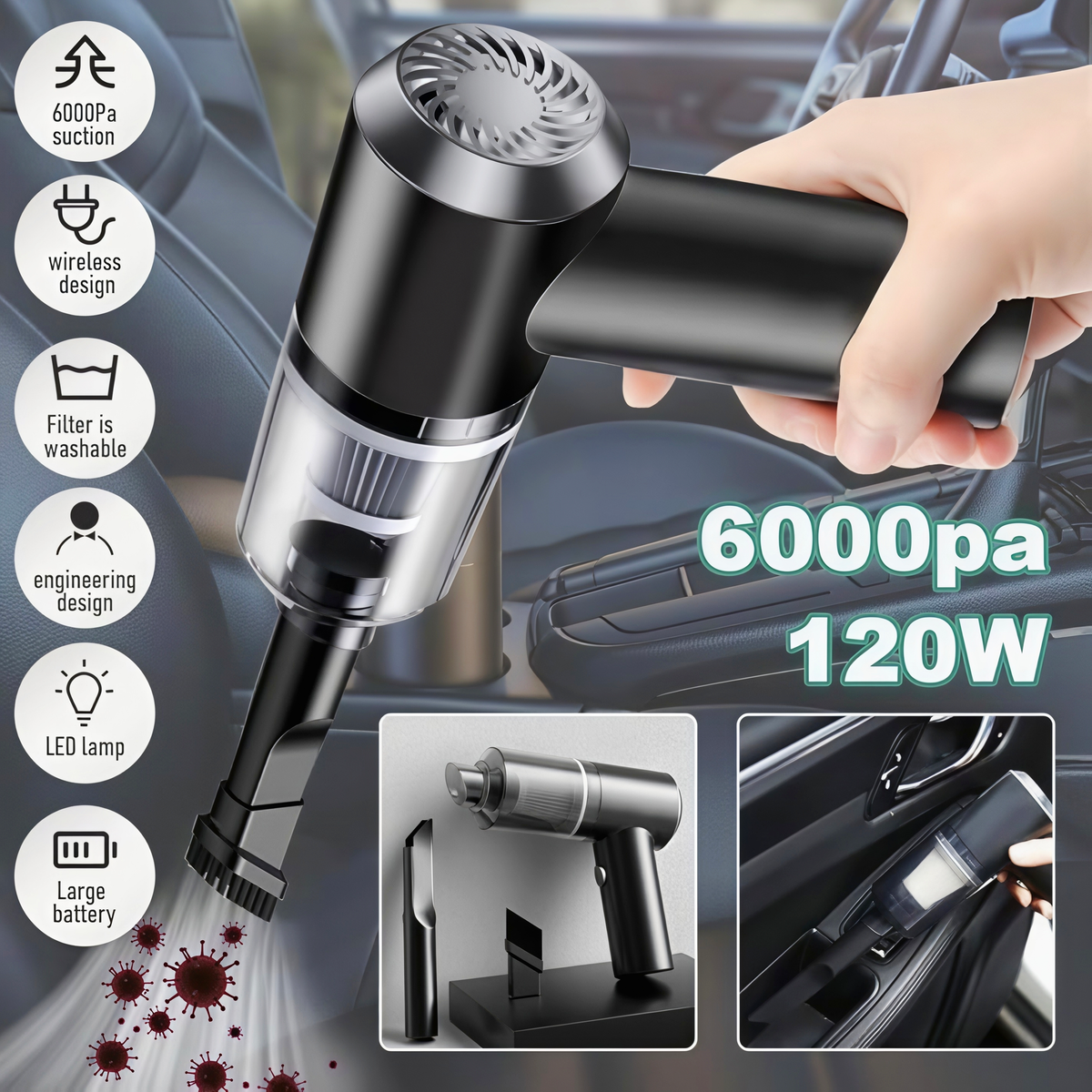 2 in 1 Vacuum Cleaner Dust Collection